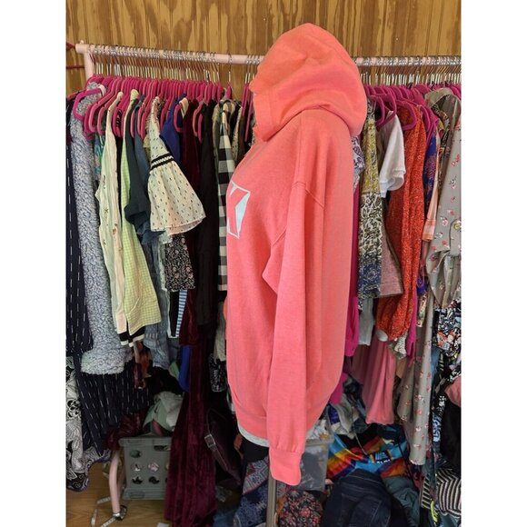 VS Victoria's Secret Bright Coral Pink Zip Up Light Logo Bright Size XS Hoodie - Picture 6 of 10